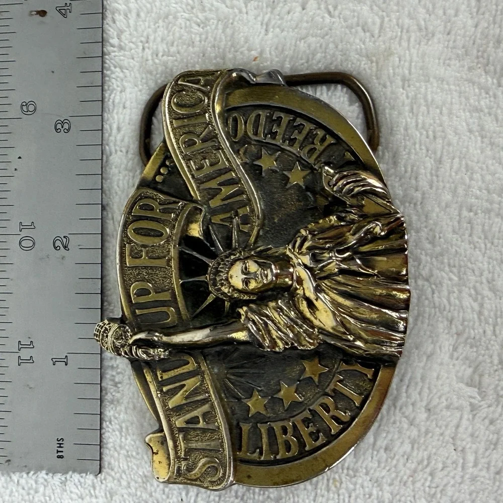 Vintage 1984 The Great American Buckle Co Statue of Liberty Belt Buckle USA 1604